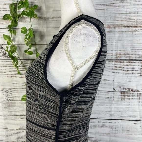 Max Studio MSSP Tennis Dress size Medium Navy Blue Striped Straight Jersey Knit - Picture 9 of 14